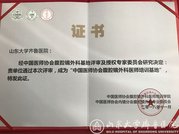 我院获批“中国医师协会腹腔镜外科医师培训基地”